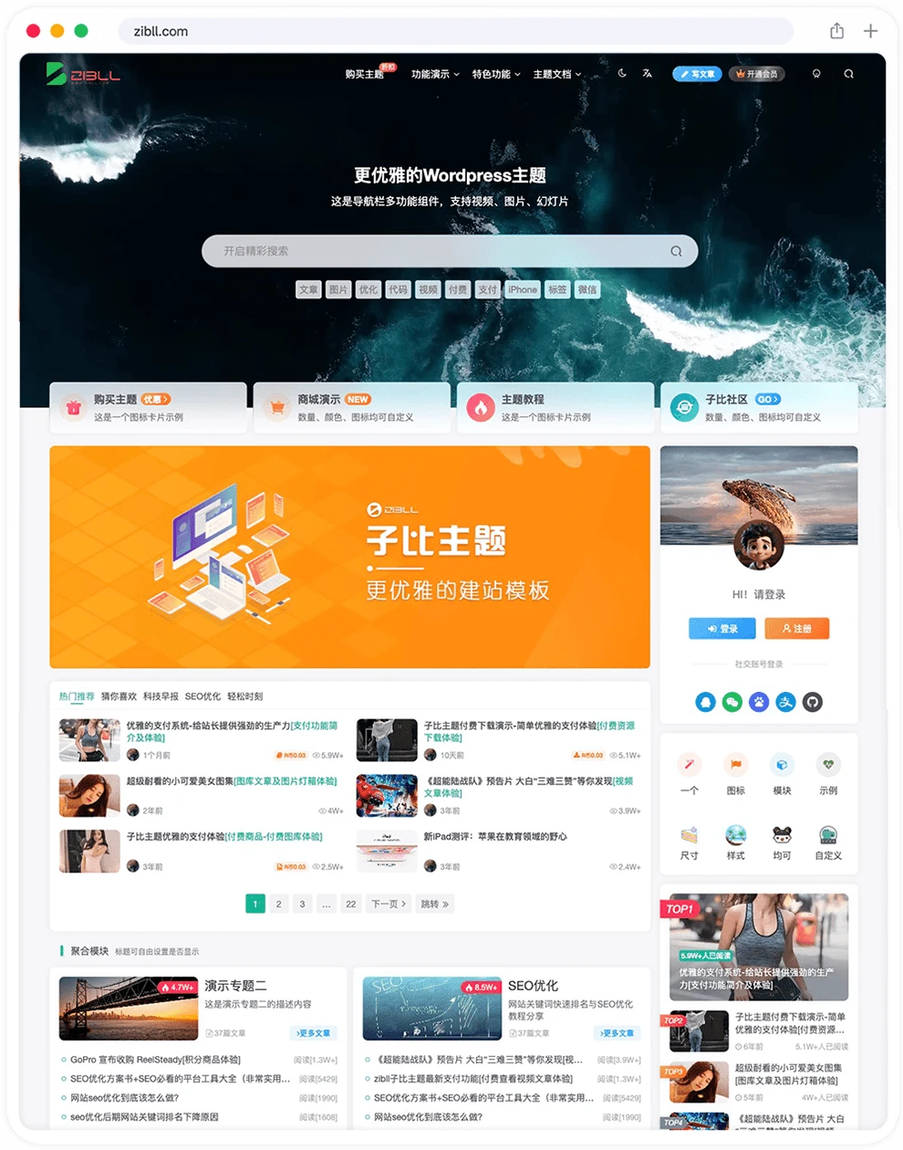 子比主题V8.8开心修复版